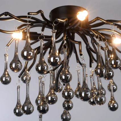 Paul Neuhaus 8090-18 - Prisadený luster ICICLE 4xG9/40W/230V 30x60 cm čierna