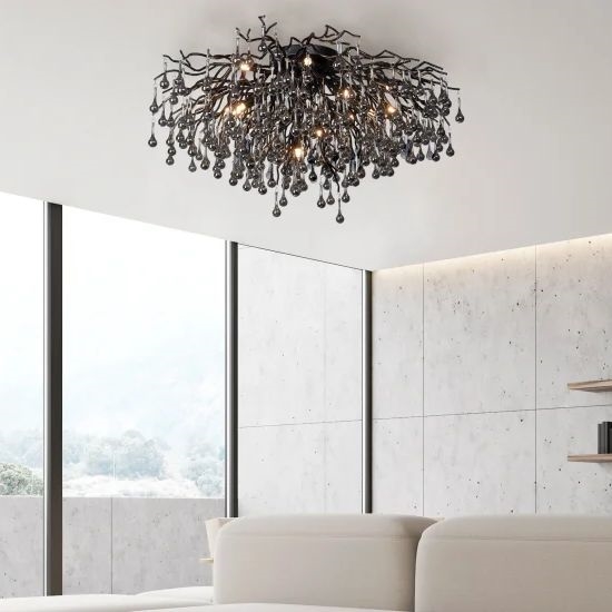 Paul Neuhaus 8092-18 - Prisadený luster ICICLE 14xG9/40W/230V pr. 100 cm čierna