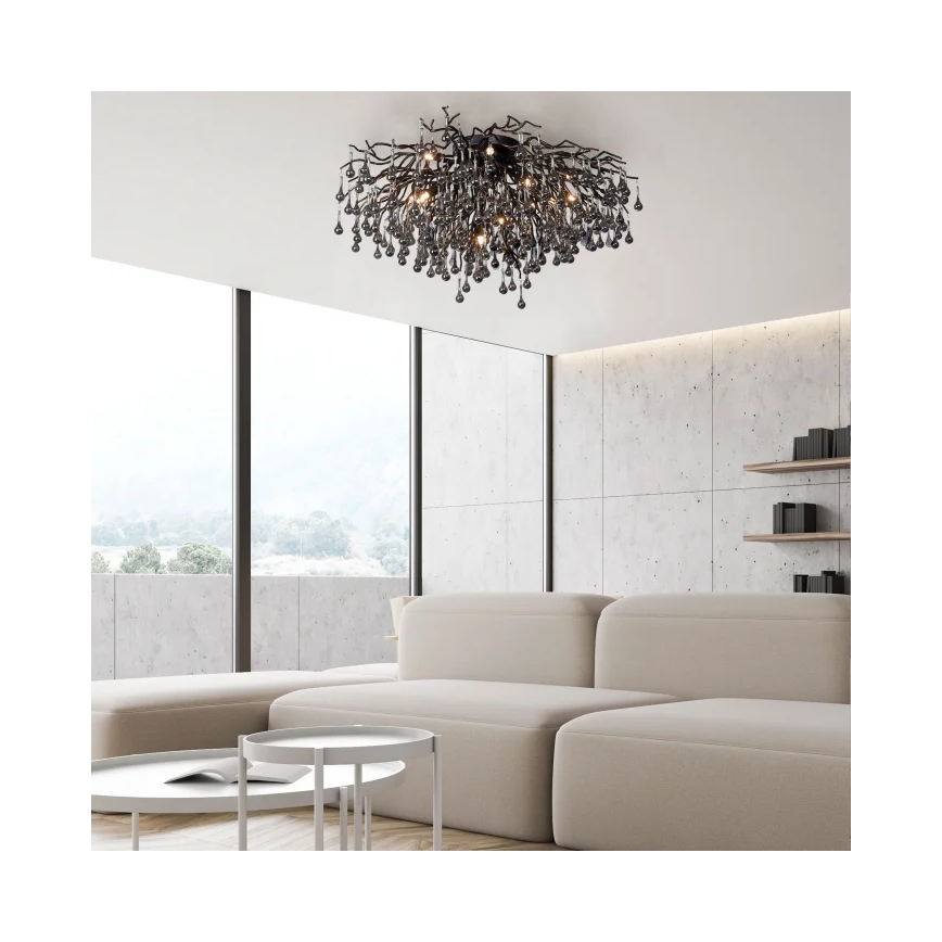 Paul Neuhaus 8092-18 - Prisadený luster ICICLE 14xG9/40W/230V pr. 100 cm čierna