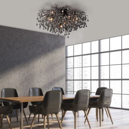 Paul Neuhaus 8092-18 - Prisadený luster ICICLE 14xG9/40W/230V pr. 100 cm čierna