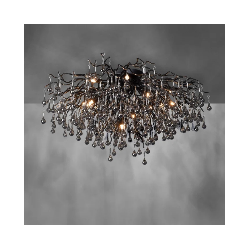 Paul Neuhaus 8092-18 - Prisadený luster ICICLE 14xG9/40W/230V pr. 100 cm čierna