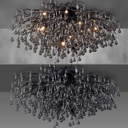 Paul Neuhaus 8092-18 - Prisadený luster ICICLE 14xG9/40W/230V pr. 100 cm čierna