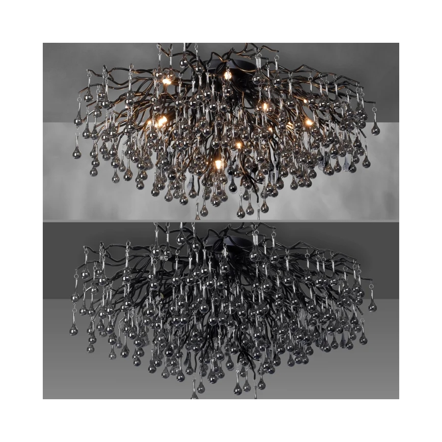 Paul Neuhaus 8092-18 - Prisadený luster ICICLE 14xG9/40W/230V pr. 100 cm čierna