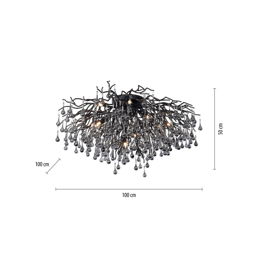 Paul Neuhaus 8092-18 - Prisadený luster ICICLE 14xG9/40W/230V pr. 100 cm čierna