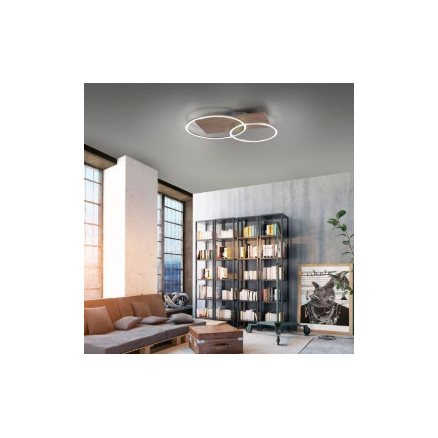 Paul Neuhaus 8329-79 - LED Stmievateľný prisadený luster PALMA LED/26W/230V 2700-5000K borovica + diaľkové ovládanie