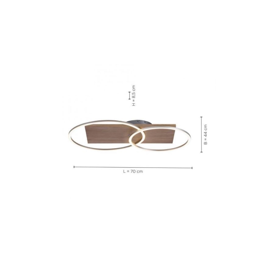 Paul Neuhaus 8329-79 - LED Stmievateľný prisadený luster PALMA LED/26W/230V 2700-5000K borovica + diaľkové ovládanie