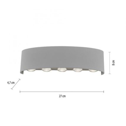 Paul Neuhaus 9489-21 - LED Vonkajšie nástenné svietidlo CARLO 10xLED/0,8W/230V IP54