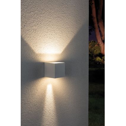 Paulmann 18001 - 2xLED/3W IP65 Vonkajšie nástenné svietidlo CYBO 230V biela