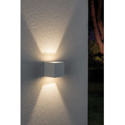 Paulmann 18001 - 2xLED/3W IP65 Vonkajšie nástenné svietidlo CYBO 230V biela