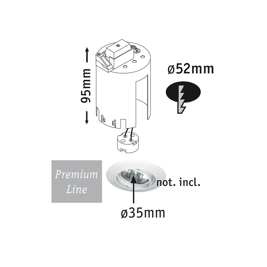 Paulmann 231 - Box pre zápustné svietidlá 1xGU5,3/GU4/20W/12V