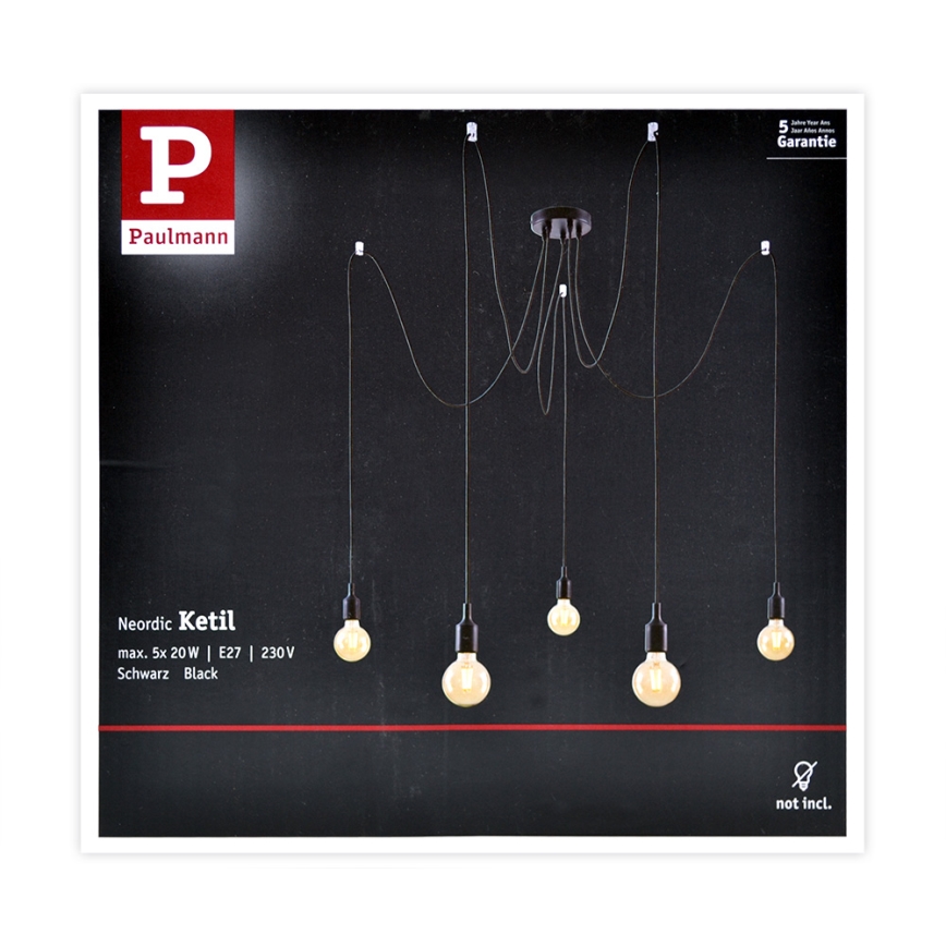Paulmann 50389 - Luster na lanku NEORDIC 5xE27/20W/230V pavúk