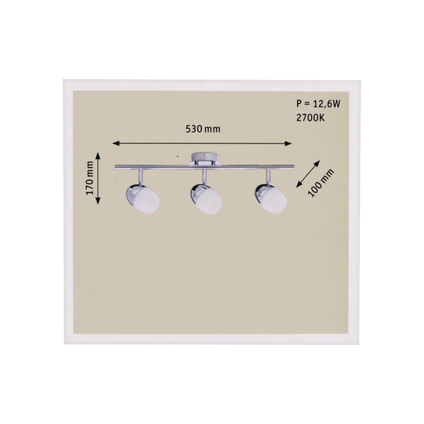 Paulmann 60330 - 3xLED/4,2W Bodové svietidlo EGG 230V