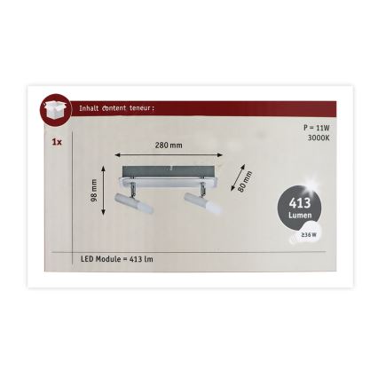 Paulmann 66635 - 2xLED/4,5W Bodové svietidlo LAUNCHER 230V