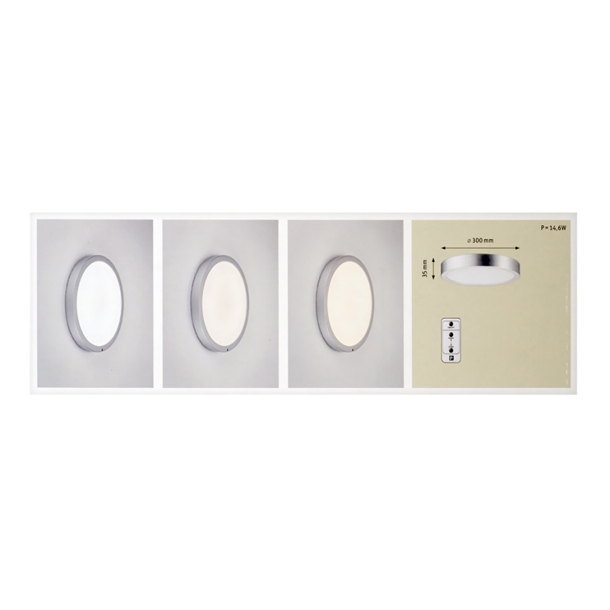 Paulmann 70433 - LED/11W Stmievateľné stropné svietidlo SMOOTH 230V + diaľkové ovládanie