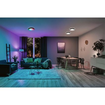 Paulmann 70544 - LED RGBW/22W Stmievateľné stropné svietidlo RAINBOW 230V 3000-6500K + diaľkové ovládanie