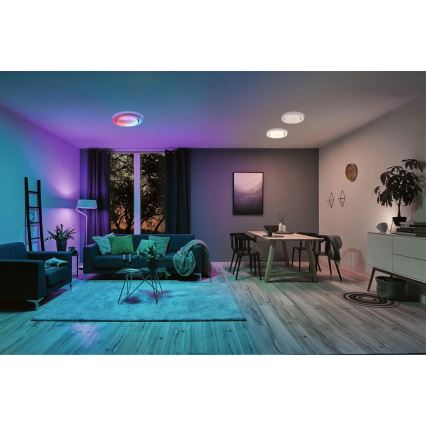 Paulmann 70546 - LED RGBW/22W Stmievateľné stropné svietidlo RAINBOW 230V 3000-6500K + diaľkové ovládanie