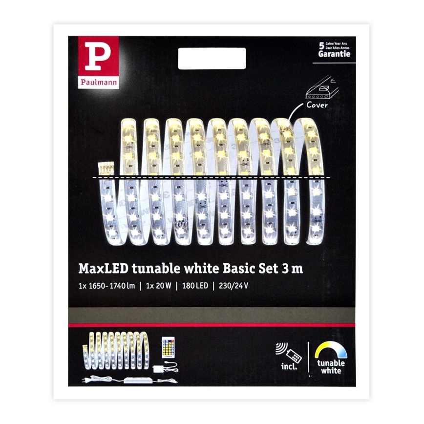 Paulmann 70624 - LED/20W Stmievateľný pás MAXLED 3m 230V + diaľkové ovládanie