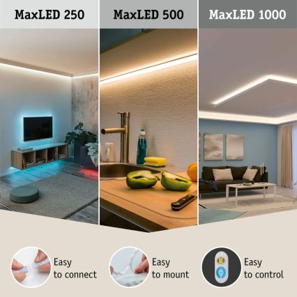Paulmann 70627 - LED RGB/18W IP44 Stmievateľný kúpeľňový pásik MAXLED 1,5 m 230V + diaľkové ovládanie