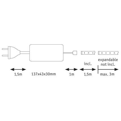 Paulmann 70671 - LED/18W IP44 Stmievateľný kúpeľňový pásik MAXLED 1,5 m 6500K 230V