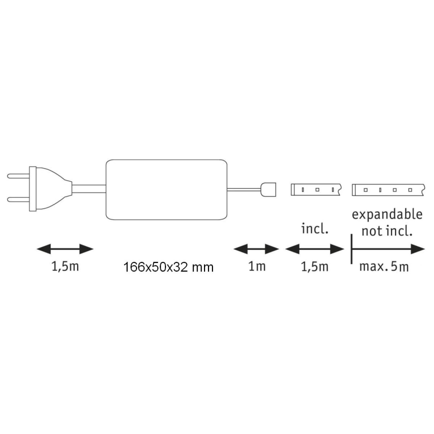 Paulmann 70672 - LED/18W IP44 Stmievateľný kúpeľňový pásik MAXLED 1,5 m 2700K 230V