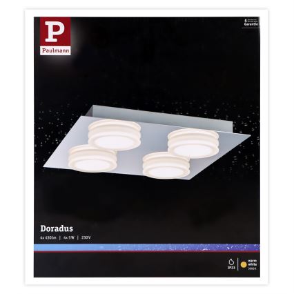 Paulmann 70875 - 4xLED/5W IP23 Kúpeľňové stropné svietidlo DORADUS 230V