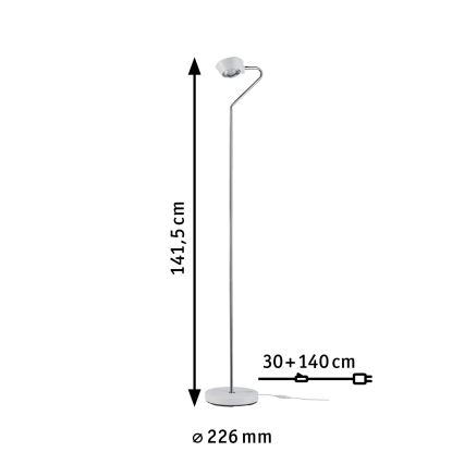 Paulmann 70920 - LED/7,5W Stmievateľná stojacia lampa RAMOS 230V biela/lesklý chróm