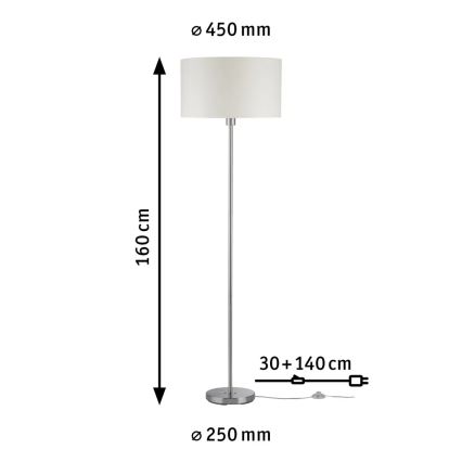 Paulmann 70922 - 1xE27/60W Stojacia lampa TESSA 230V