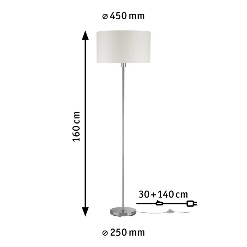 Paulmann 70922 - 1xE27/60W Stojacia lampa TESSA 230V