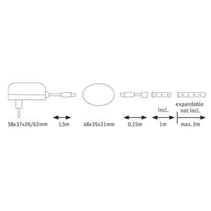 Paulmann 70955 - LED/3W Pásik so senzorom 1m YOURLED 230V
