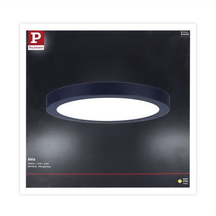Okrúhle stropné svietidlo s tmavomodrým rámom visí. Abia, 3200lm | 22W | 230V, Nachtblau/Midnight blue. Teplá biela 2700K.