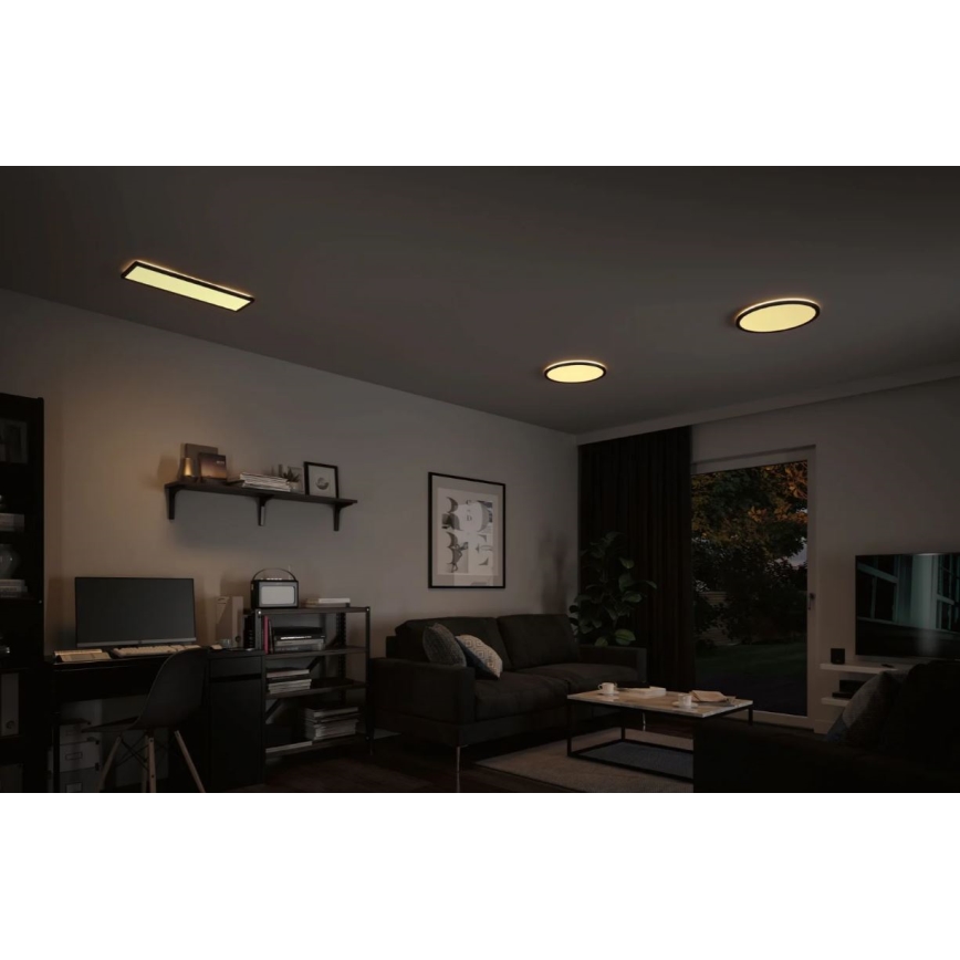Paulmann 70999 - LED/22W Stmievateľný panel ATRIA 230V 3000K pr. 42 cm čierna