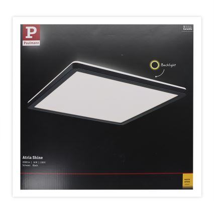 Paulmann 71001 - LED/16W Panel prisadený ATRIA 230V 3000K 29,3x29,3 cm čierna