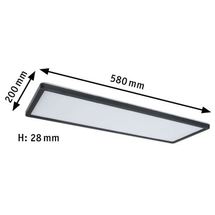 Paulmann 71003 - LED/22W Stmievateľný panel ATRIA 230V 3000K 20x58 cm čierna