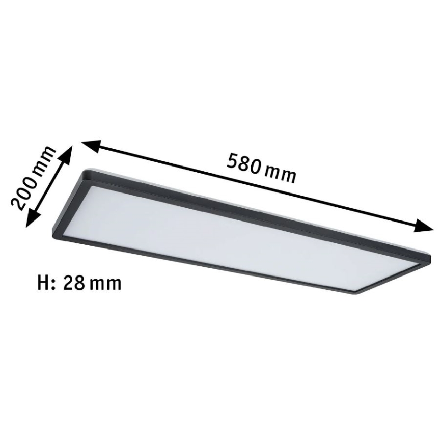 Paulmann 71003 - LED/22W Stmievateľný panel ATRIA 230V 3000K 20x58 cm čierna