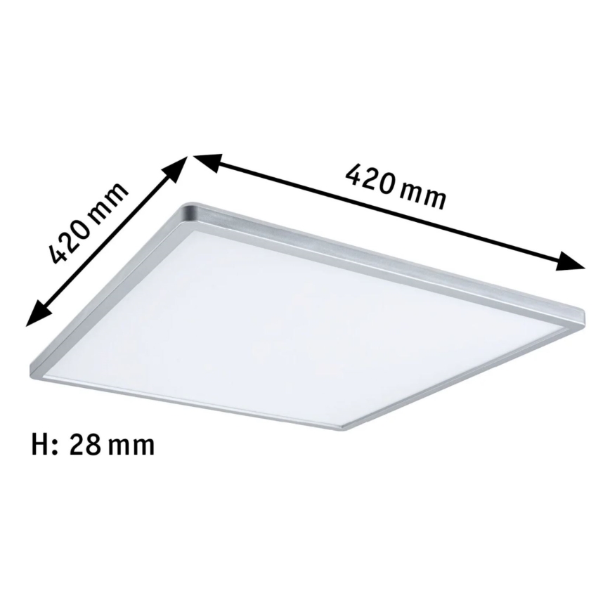 Paulmann 71009 - LED/22W Stmievateľný panel ATRIA 230V 4000K 42x42 cm matný chróm