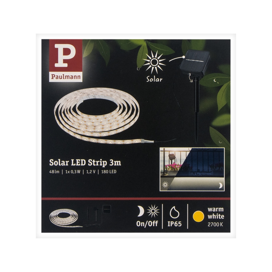 Paulmann 78896 - LED/0,3W IP44 Solárny pásik 3m 1,2V 1000 mAh