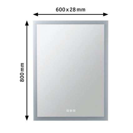 Paulmann 78951 - LED/22W IP44 Stmievateľné kúpeľňové vyhrievané zrkadlo s podsvietením 230V