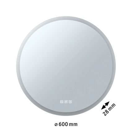Paulmann 78952- LED/21W IP44 Stmievateľné kúpeľňové vyhrievané podsvietené zrkadlo MIRA 230V