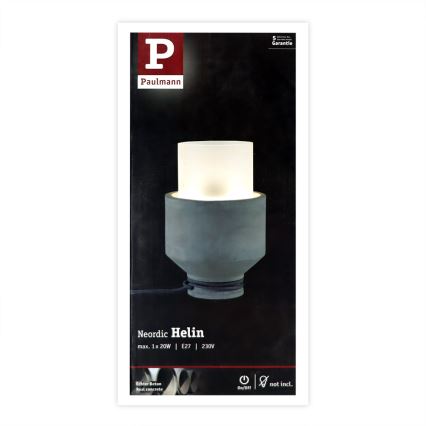 Paulmann 79619 - 1xE27/20W Stolná lampa HELIN 230V