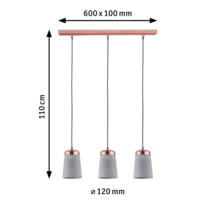 Paulmann 79626 - 3xE27/20W Luster na lanku NEORDIC STIG 230V