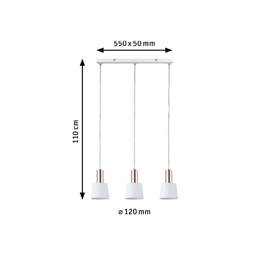 Paulmann 79657 - 3xE14/20W Luster na lanku NEORDIC HALDAR 230V