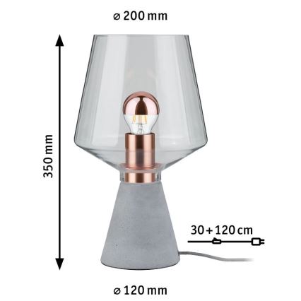 Paulmann 79665 - 1xE27/20W Stolná lampa NEORDIC YORIK 230V