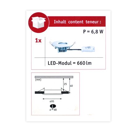 Paulmann 79669 - LED/5,3W IP44 Stmievateľné kúpeľňové podhľadové svietidlo HOUSE 230V