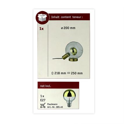 Paulmann 79727 - 1xE27/20W Stolná lampa ESBEN 230V