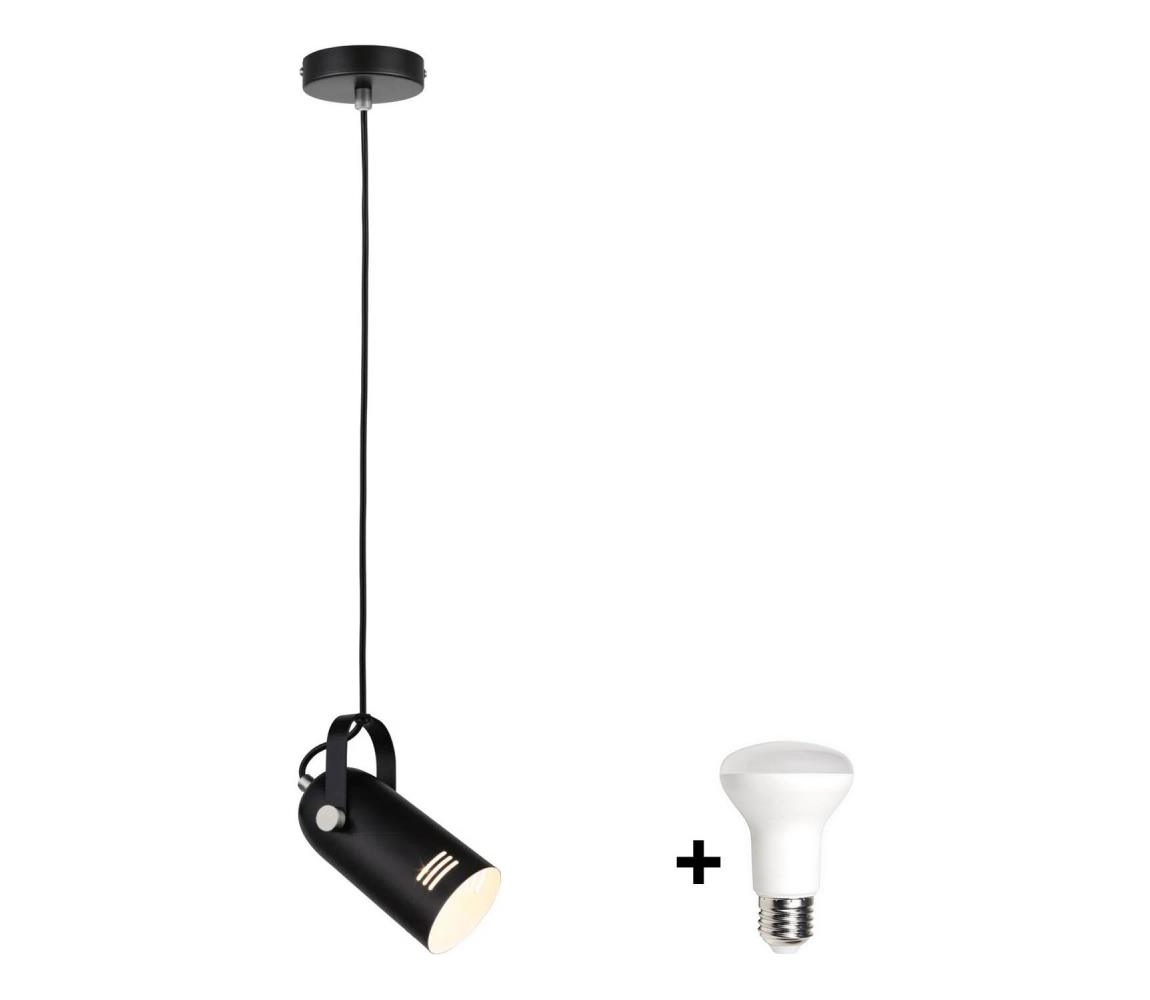 Paulmann 79766 - LED 1xE27/8W Závesné svietidlo na lanku LAVEA 230V čierne W4785+WJ0255