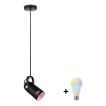 Paulmann 79766 - LED RGBW 1xE27/12W Luster na lankách LAVEA 230V čierny