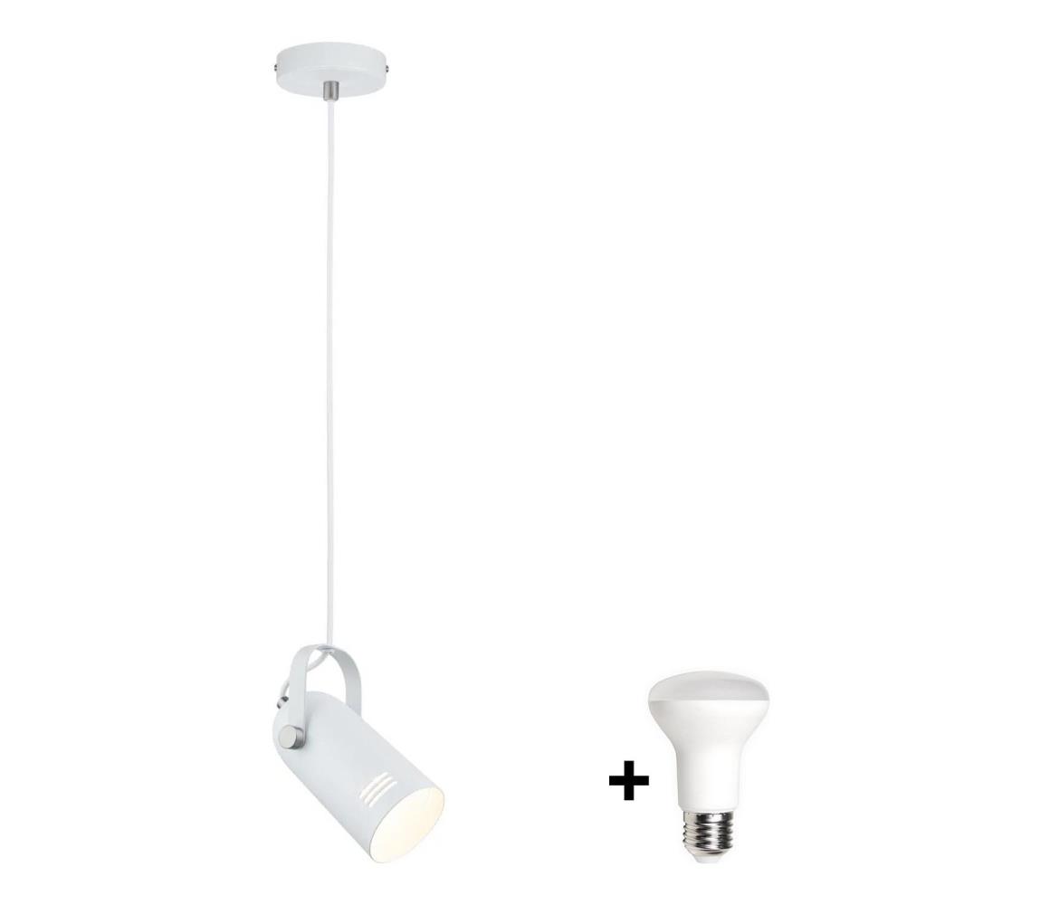 Paulmann 79767 - LED 1xE27/8W Luster na lankách LAVEA 230V biela W4786+WJ0255