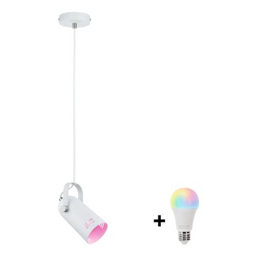 Paulmann 79767 - LED RGBW 1xE27/12W Závesný luster na lanku LAVEA 230V biela