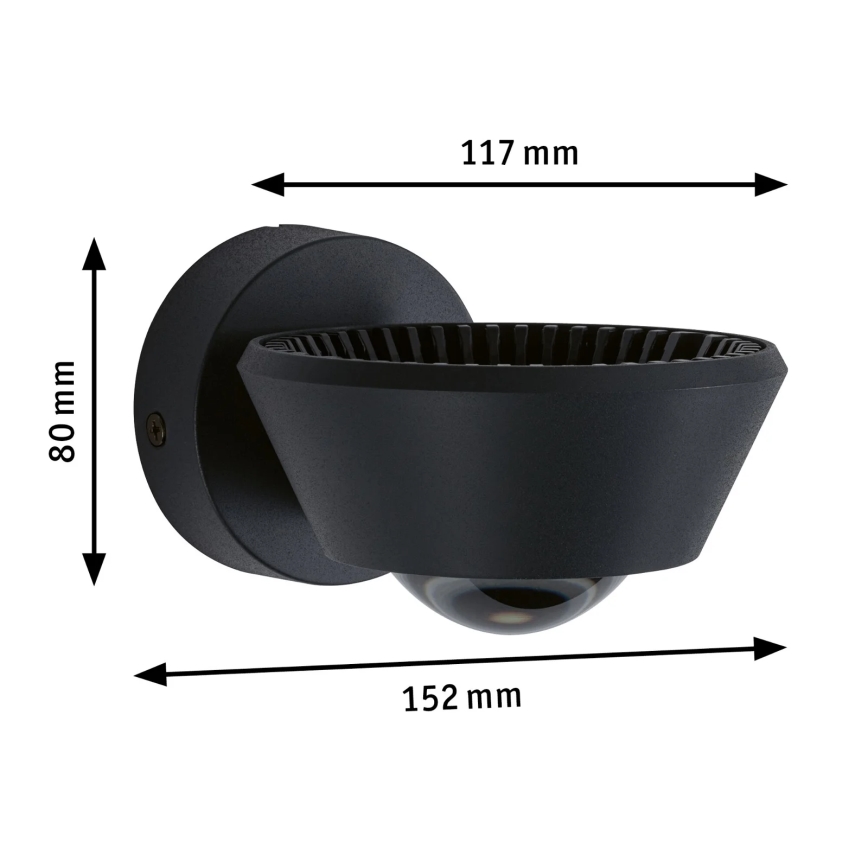 Paulmann 79769 - LED/9W IP44 Stmievateľné nástenné svietidlo SABIK 230V