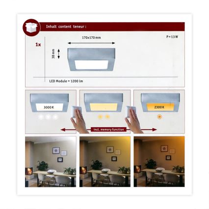 Paulmann 79791 - LED/10,2W Stropné svietidlo CARPO 230V 2300-3000K